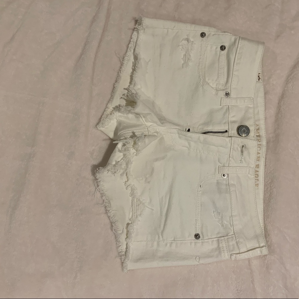 White denim shorts